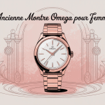 ancienne montre omega pour femme posée sur fond rétro chic