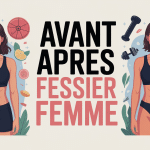 illustration fessier femme avant apres sport alimentation