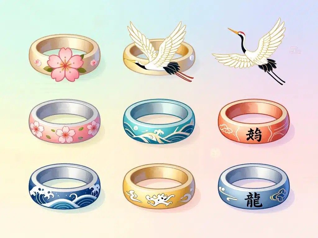 Visuel bague japonaise moderne styles et symboles