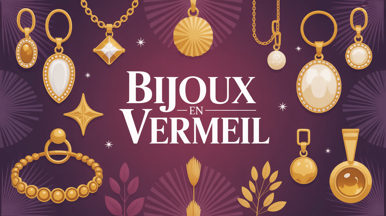illustration bijoux en vermeil élégants fond doré