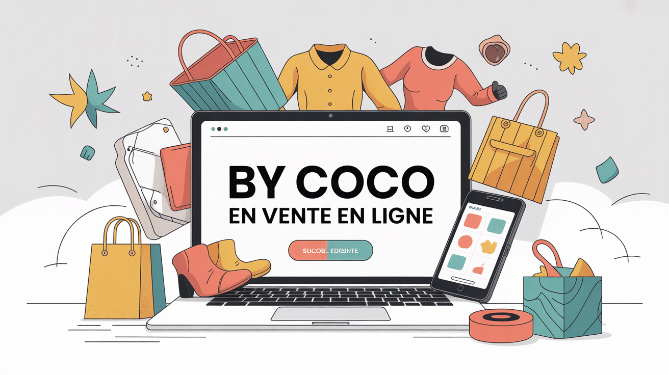 By Coco vente en ligne illustration shopping ordinateur smartphone