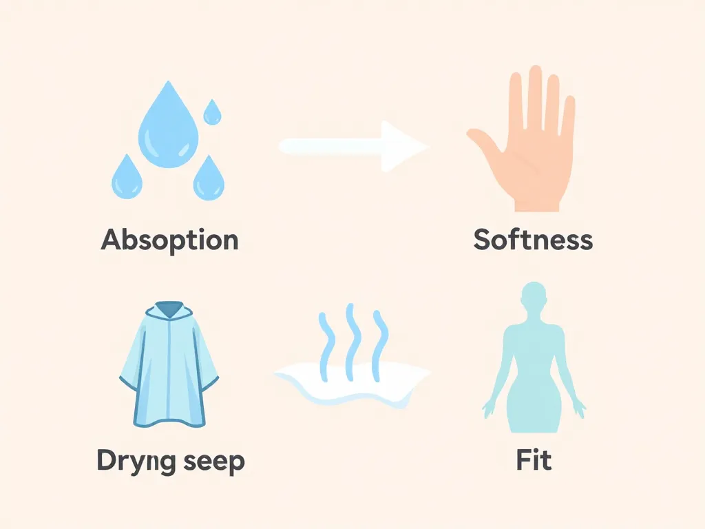 Diagramme cape de bain pour femme absorption douceur