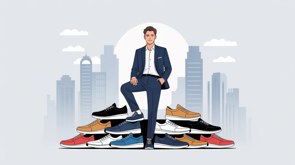 illustration moderne chaussure homme pour grandir