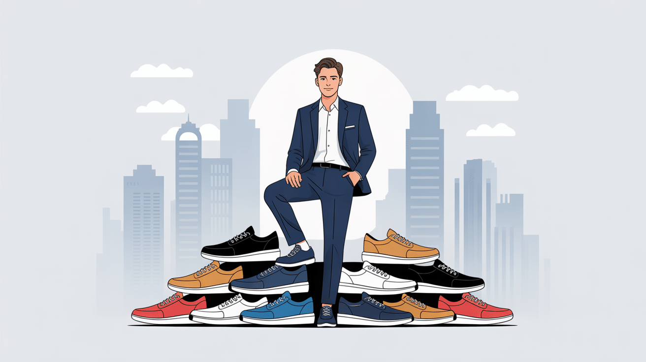 illustration moderne chaussure homme pour grandir