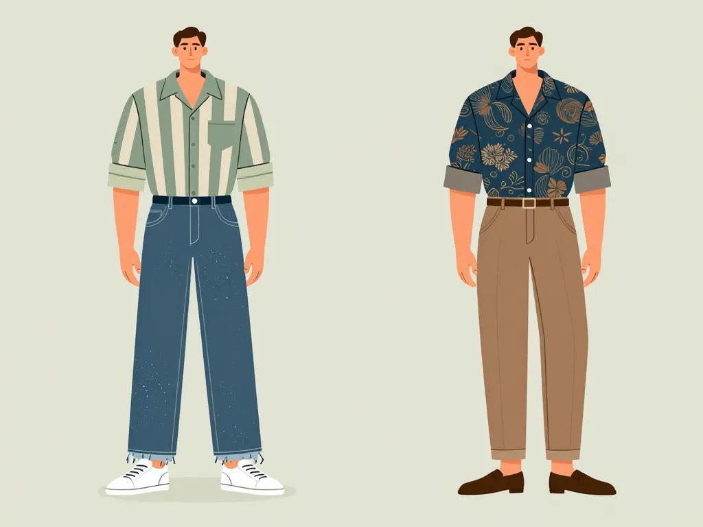 association chemise retro homme tenue moderne