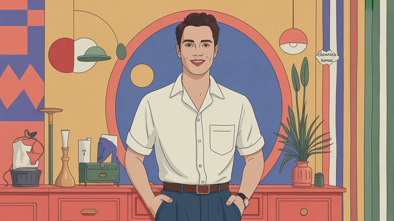 homme portant chemise retro homme décor années 50-90