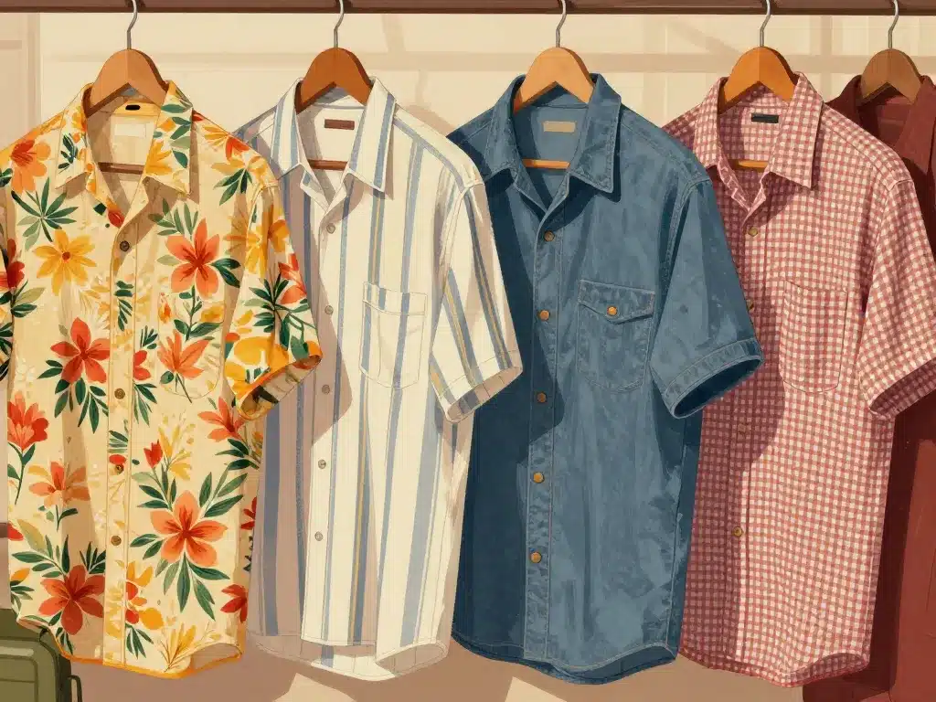 styles chemise vintage homme années 50 80 sur cintres