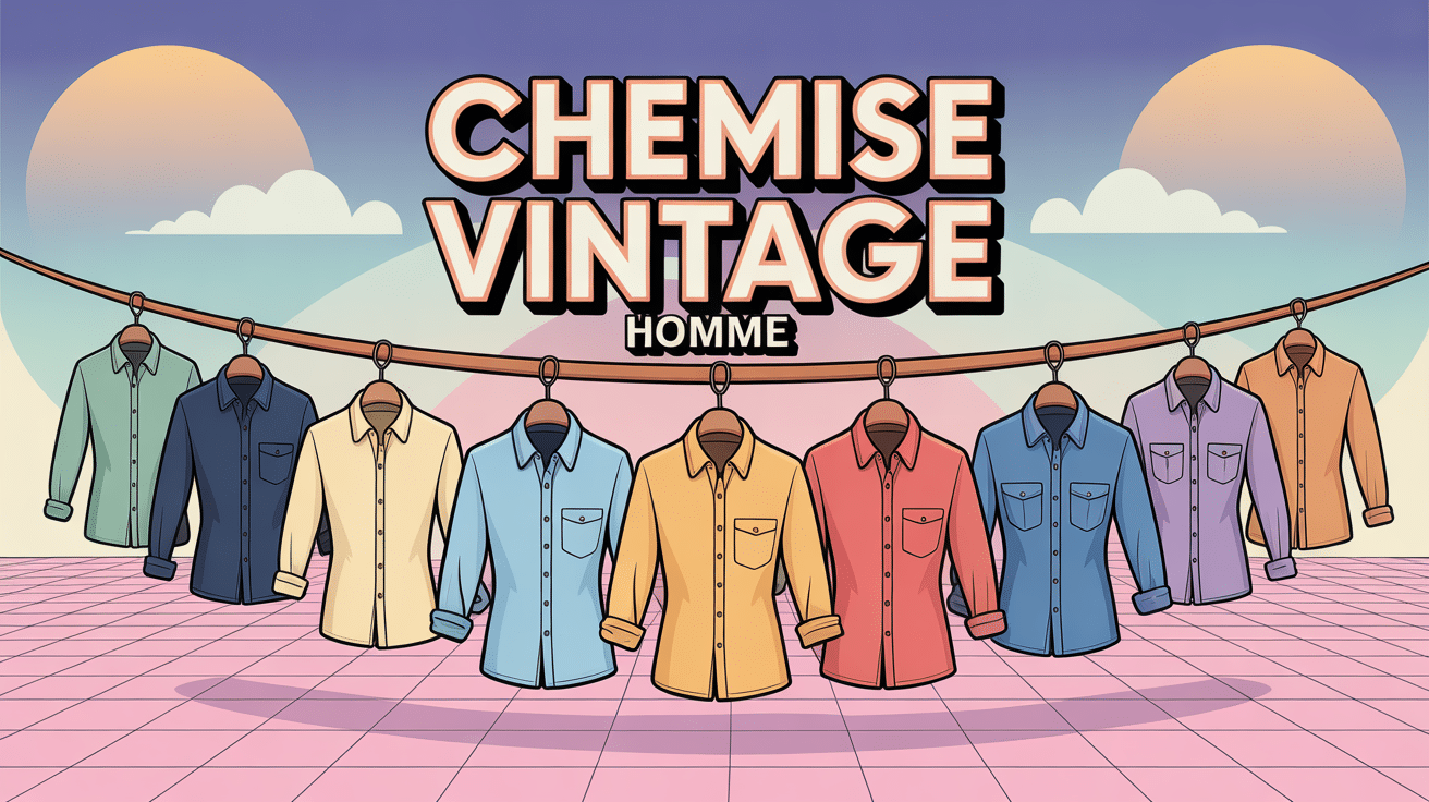 illustration chemises vintage homme sur fond rétro moderne