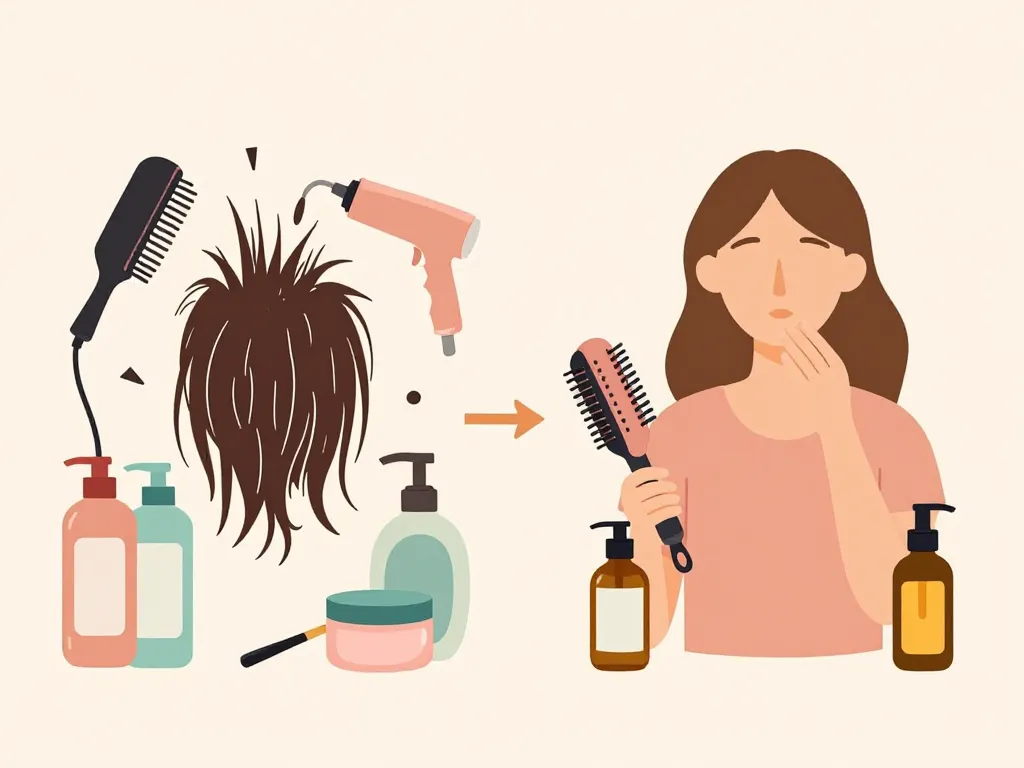 cheveux mousseux que faire routine capillaire illustration