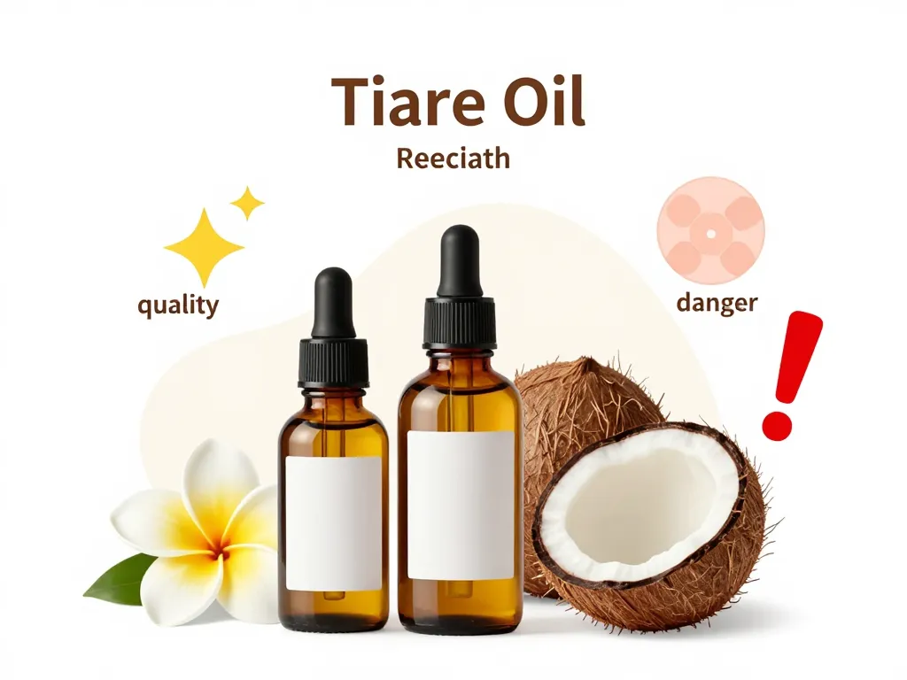diagramme sélection huile de tiaré authentique et synthétique