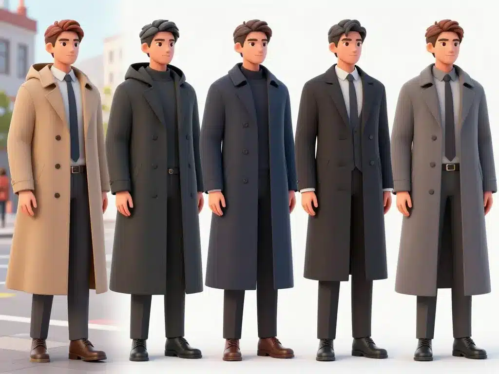 Différents manteau cape pour homme selon morphologie