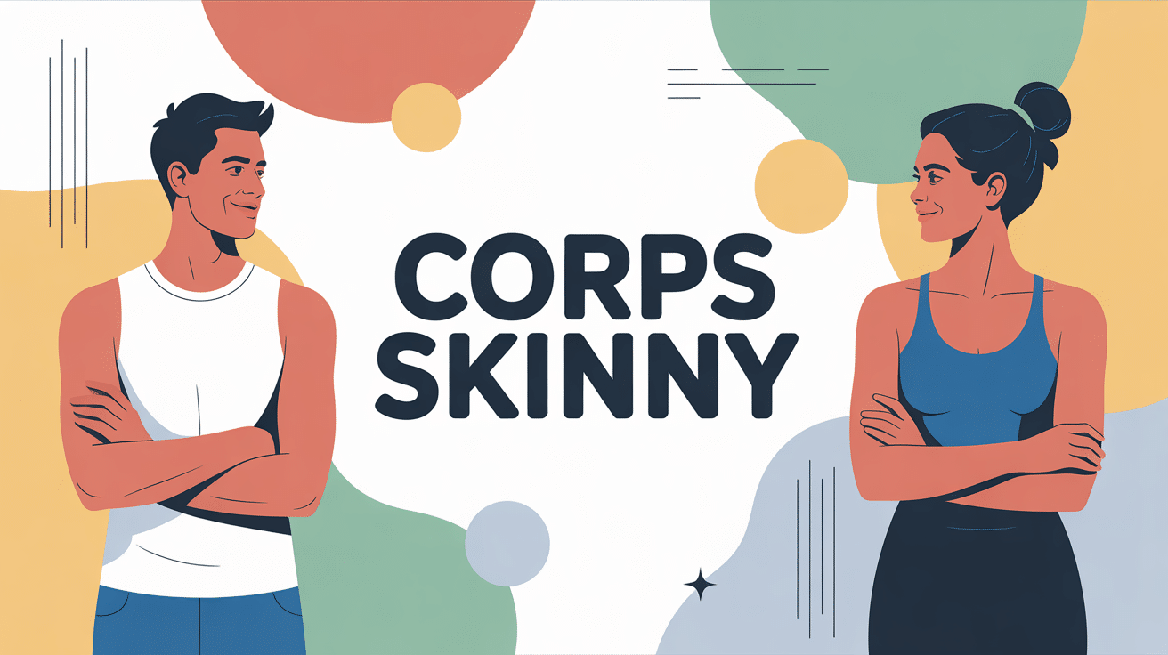 corps skinny homme femme posture confiante illustration moderne