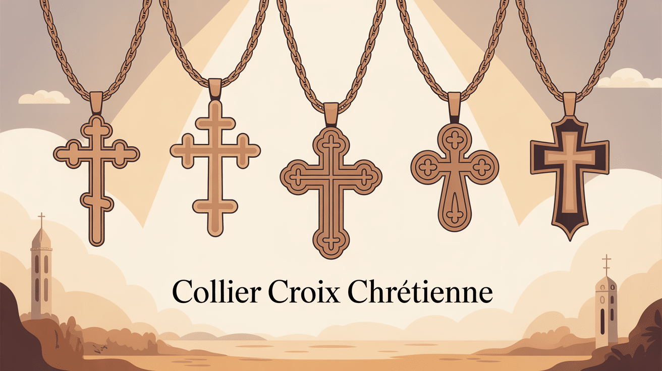 illustration croix chrétienne collier modèle varié