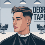 illustration coupe degrade taper salon moderne