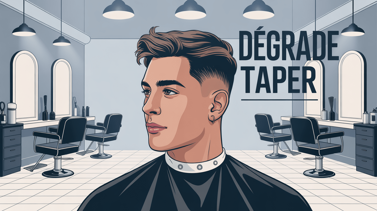 illustration coupe degrade taper salon moderne