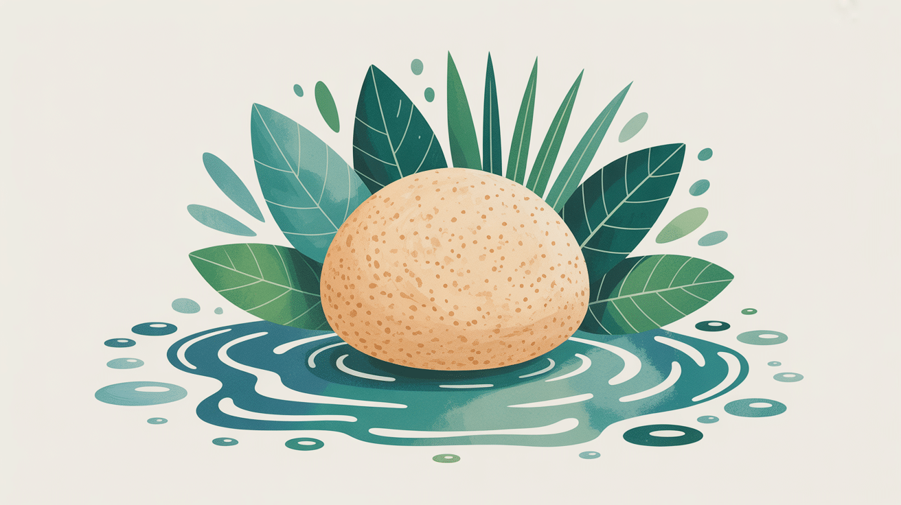 éponge konjac avis dermatologue image minimaliste pureté