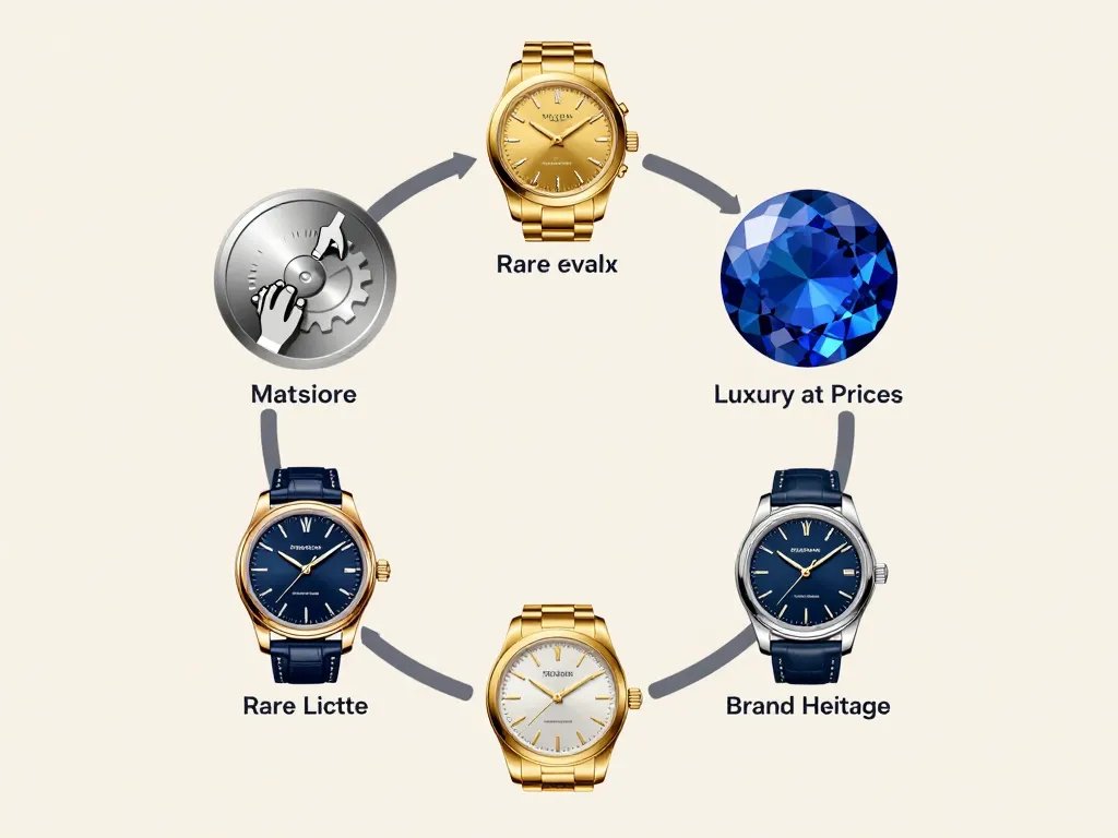 Diagramme des facteurs expliquant le prix marque de montre les plus cher