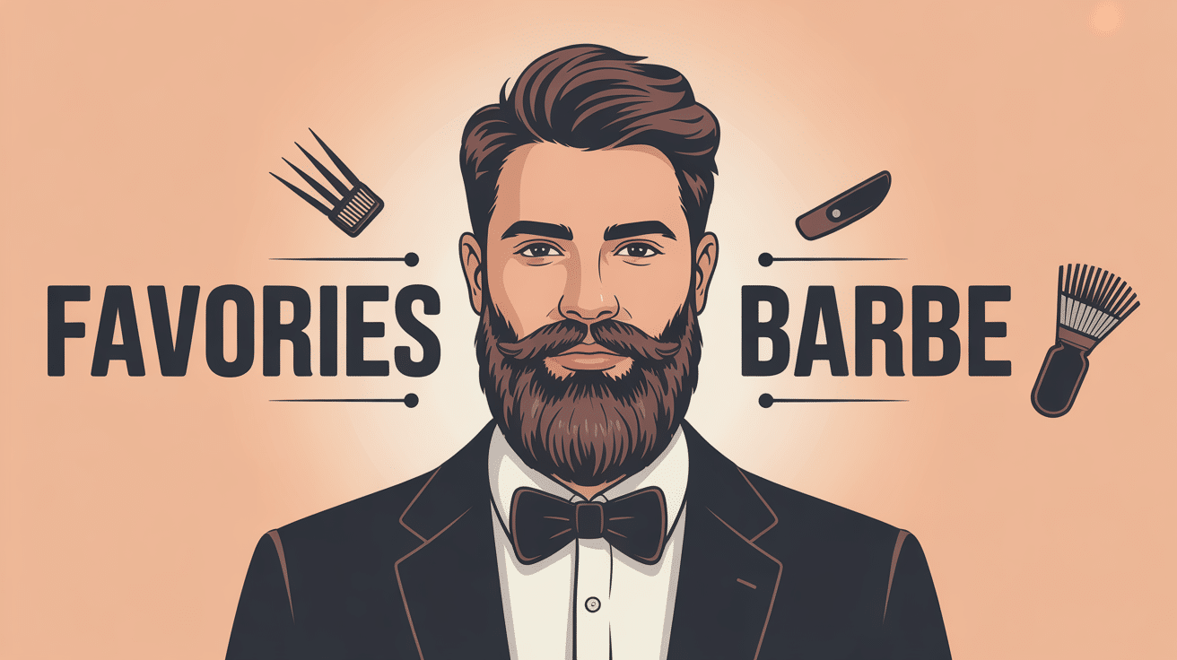 illustration favories barbe profil élégant