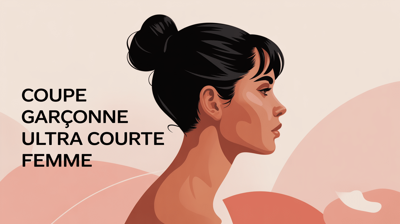 Illustration moderne de garçonne coupe ultra courte femme tondeuse élégante