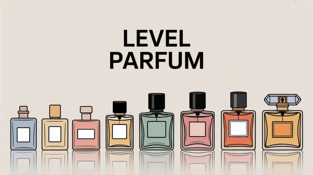 illustration level parfum intensité bouteilles