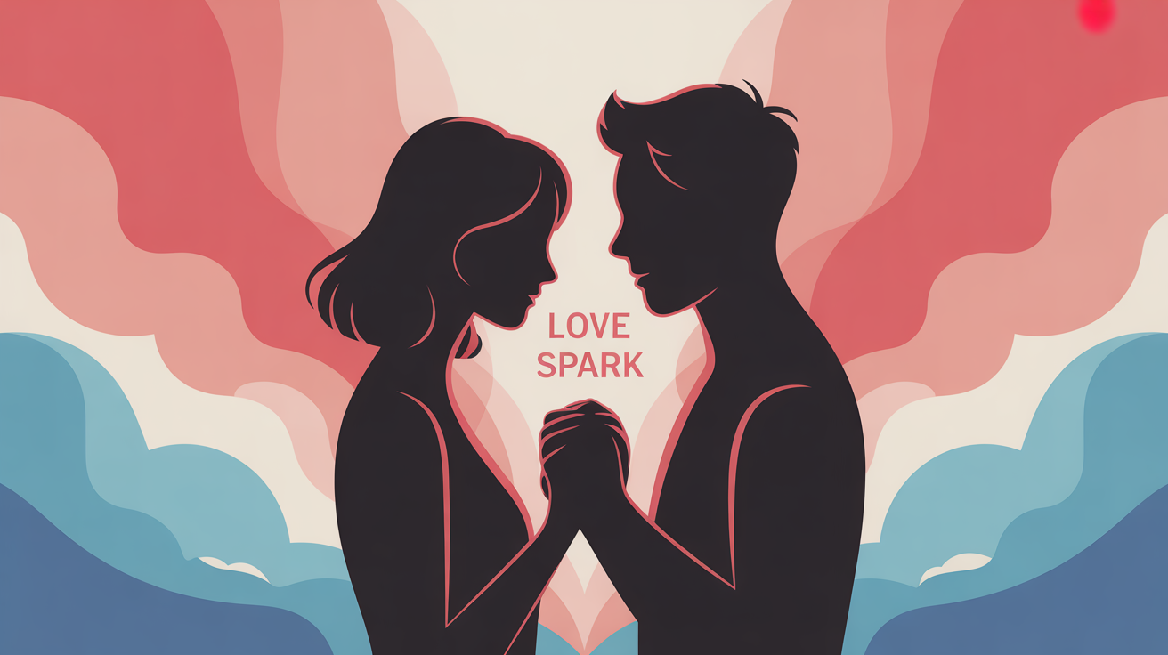 love spark couple illustration centrale moderne