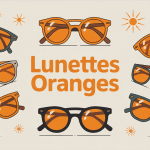 Illustration lunettes oranges élégantes sur fond clair