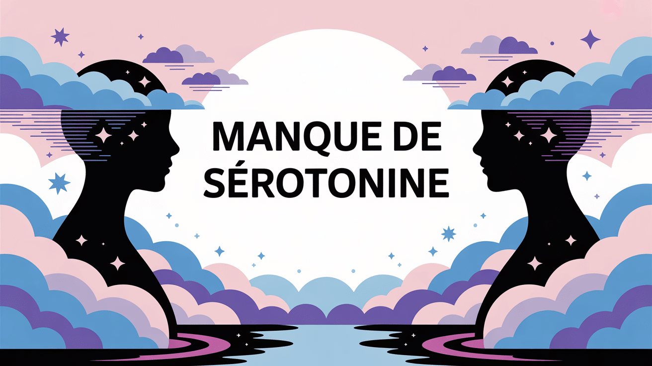 manque de serotonine symptomes illustration douce et symbolique