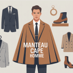 Homme portant un manteau cape pour homme, style moderne urbain