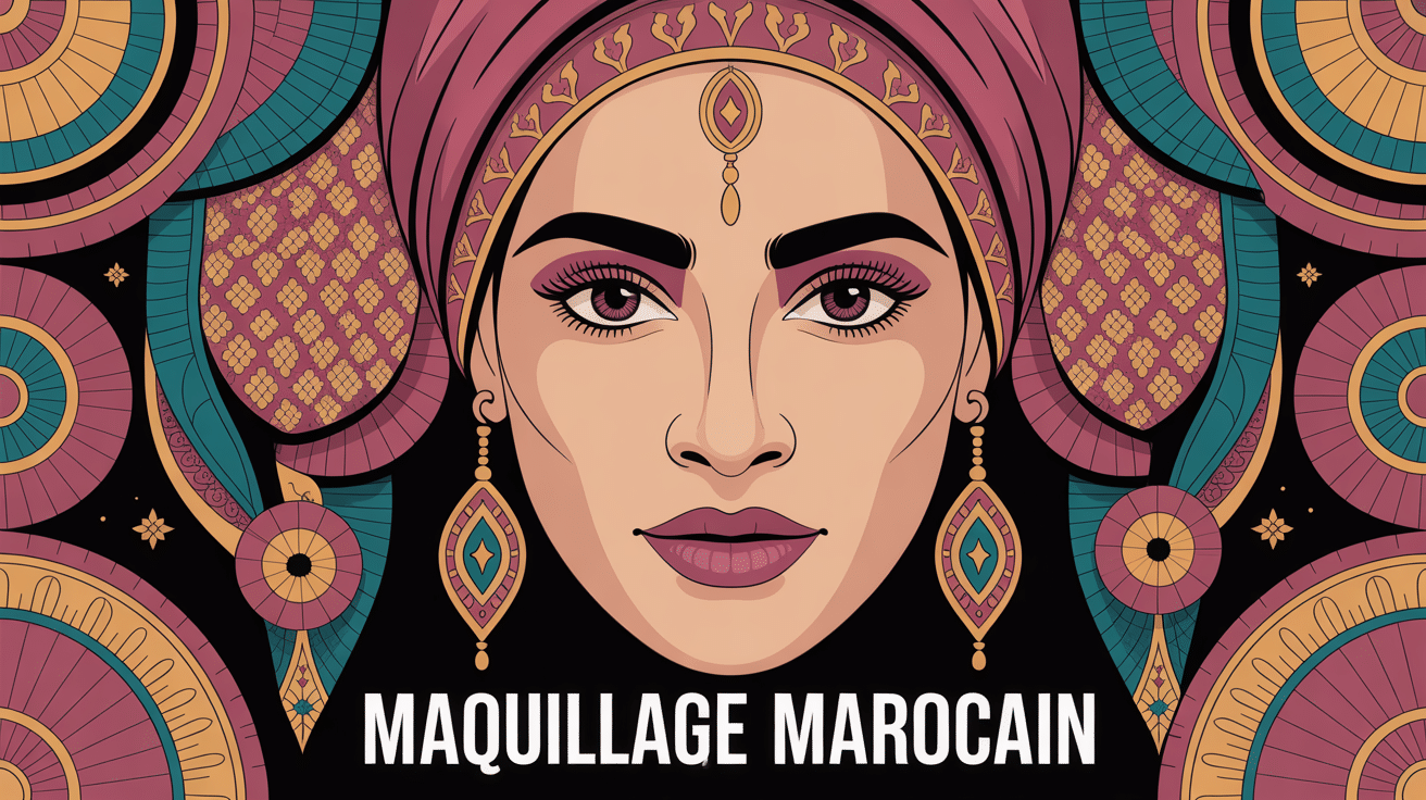 illustration visage maquillage marocain charbonneux moderne