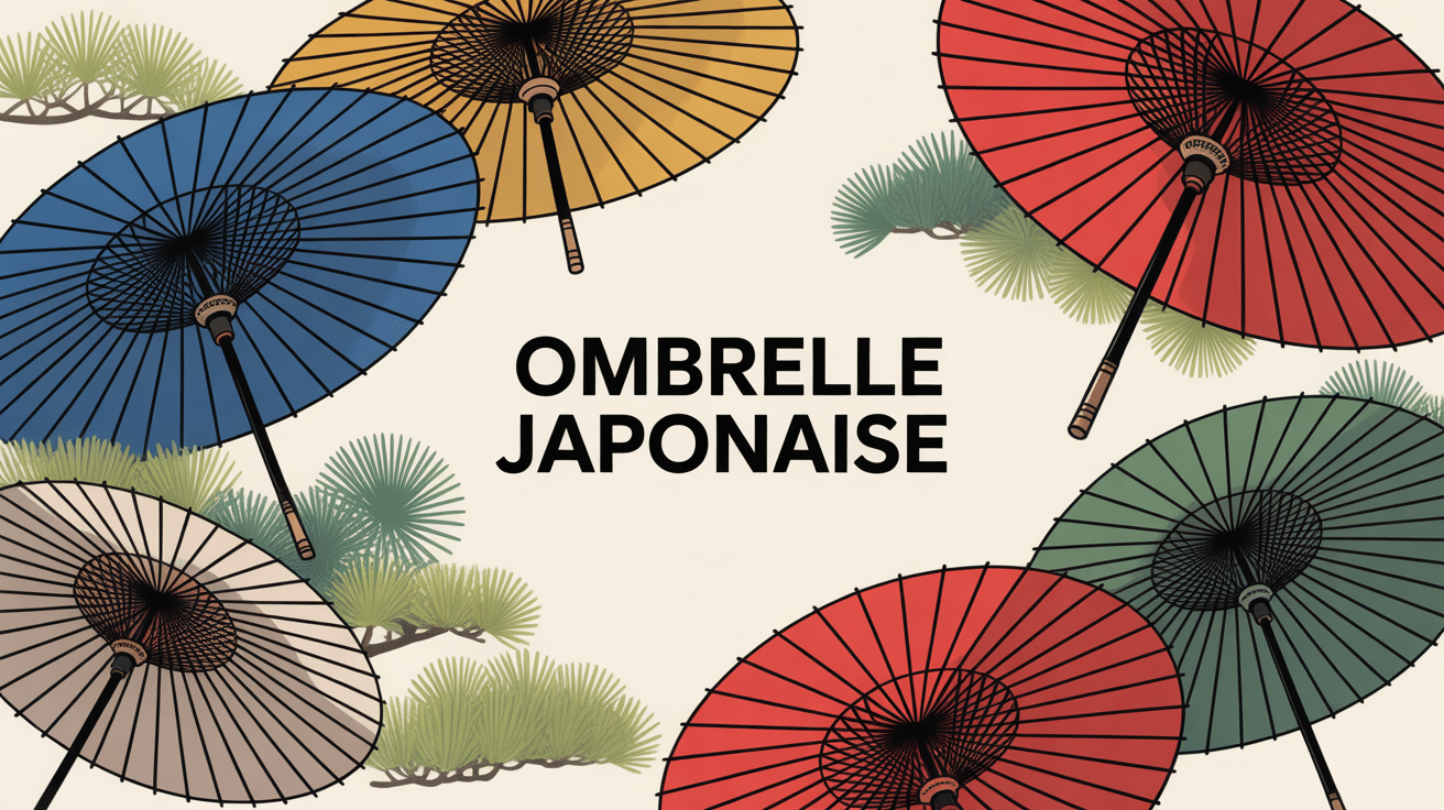 illustration ombrelle japonaise traditionnelle ouverte motifs floraux
