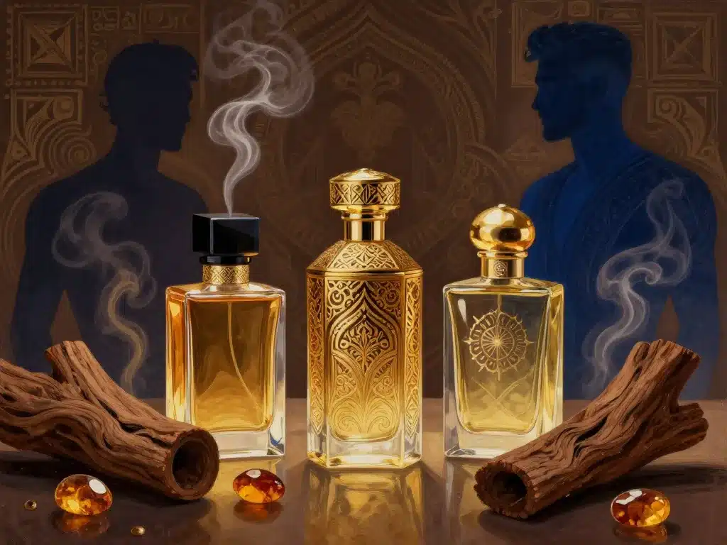 editorial parfum dubai homme flacons élégants oud ambre