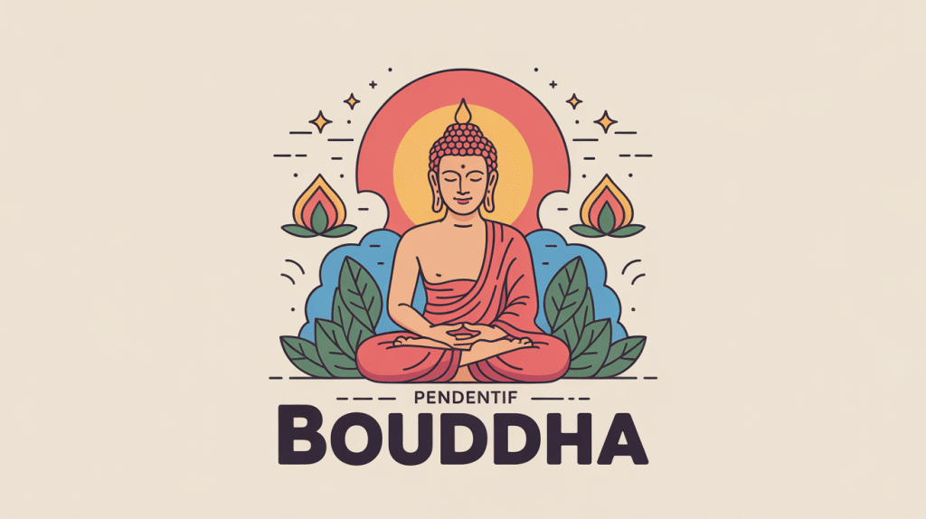 illustration pendentif bouddha symbole sérénité spiritualité