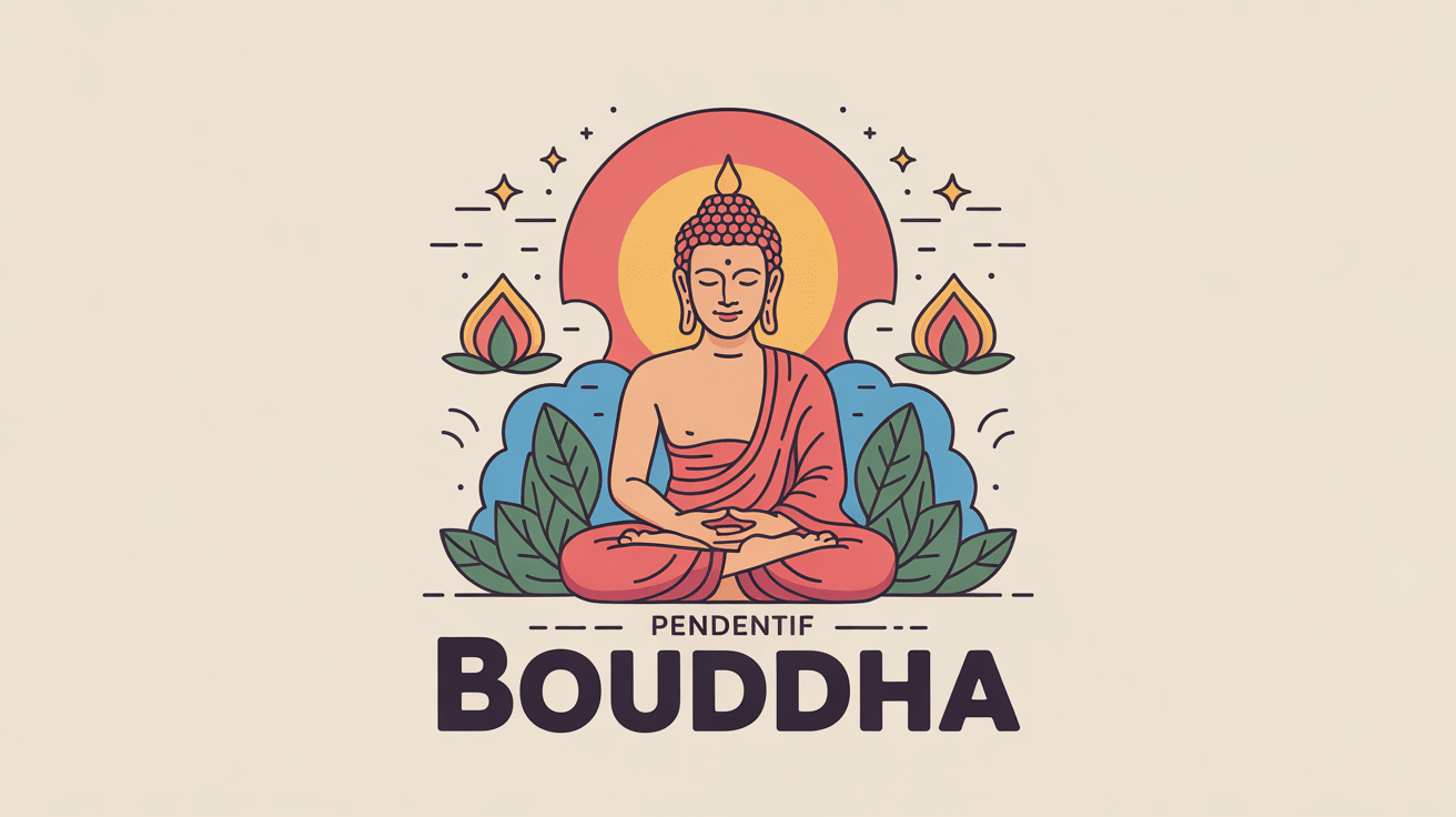 illustration pendentif bouddha symbole sérénité spiritualité
