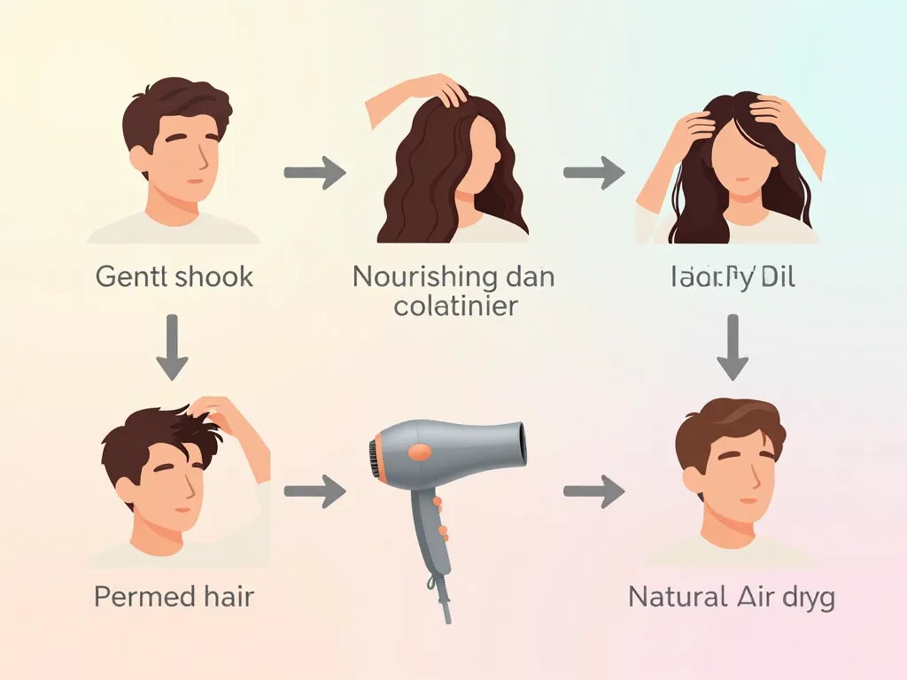 soin après perm homme étapes cheveux bouclés