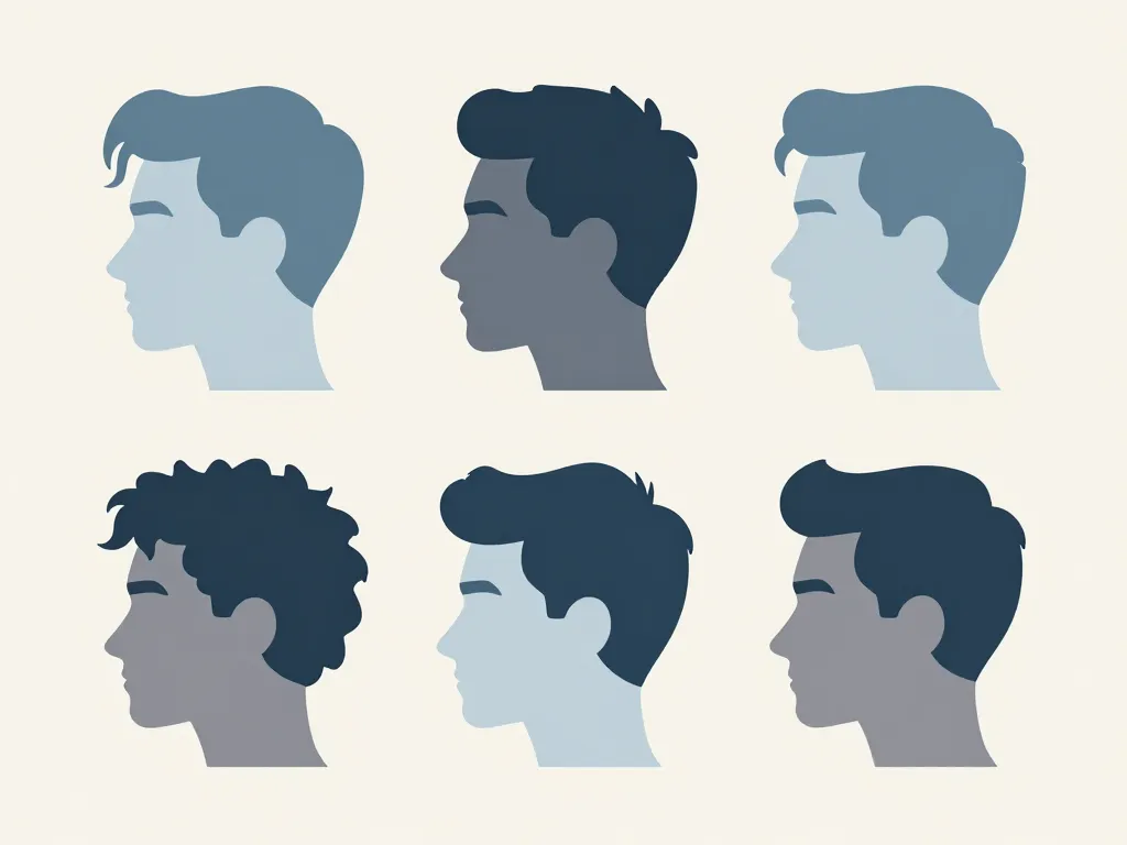 différents styles perm homme vue profil