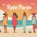 illustration robe pareo plage été