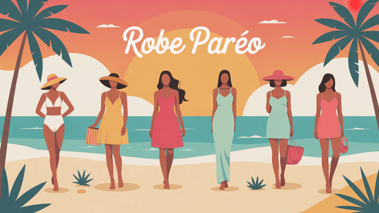 illustration robe pareo plage été