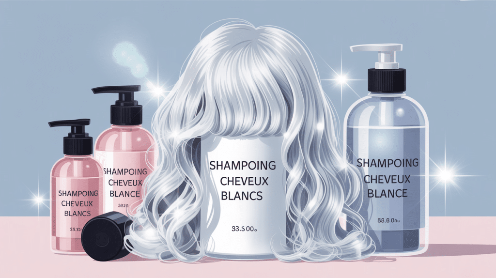 illustration shampoing cheveux blancs avis soin éclat