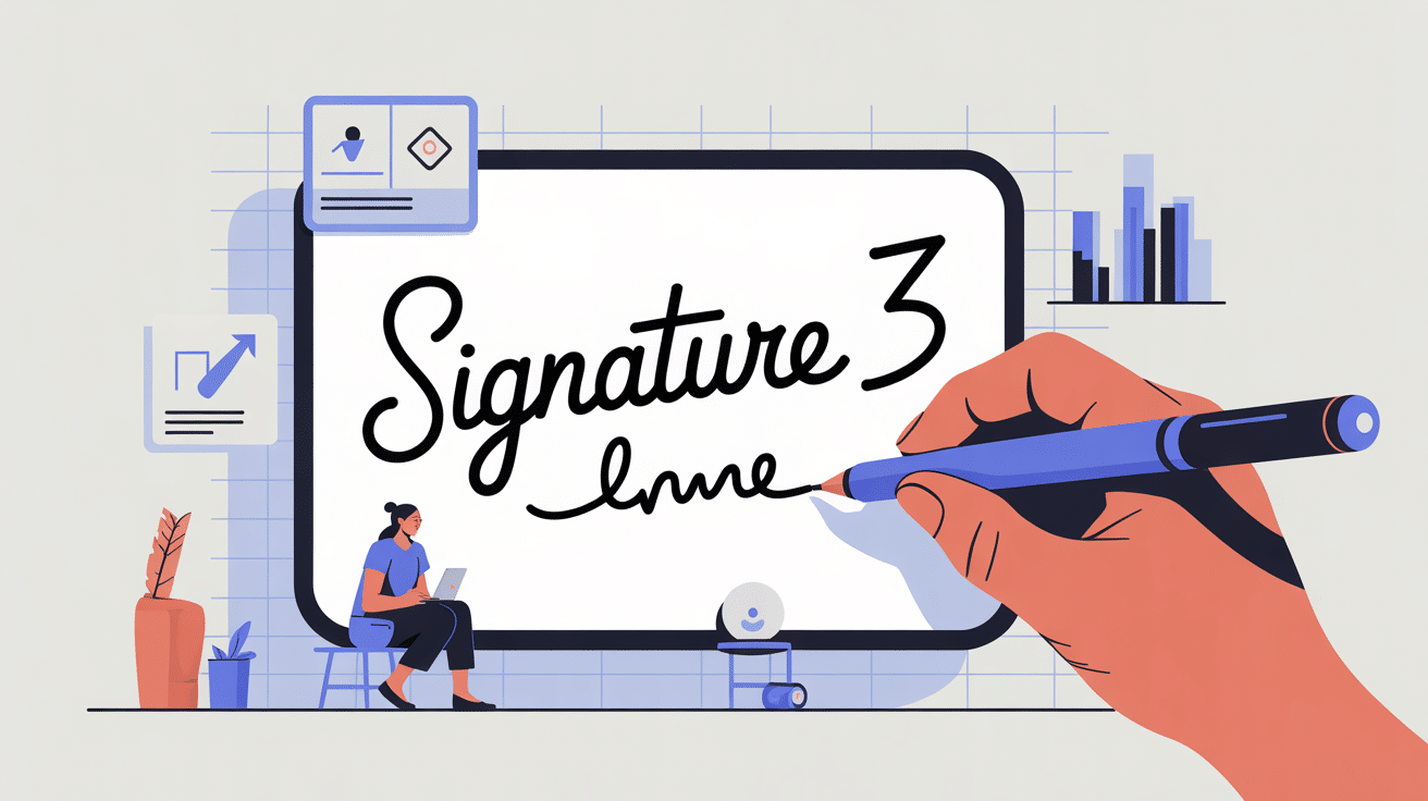 illustration concept évolution signature 3 manuscrite électronique