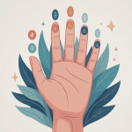 Illustration main avec bagues pour signification des bagues sur les doigts