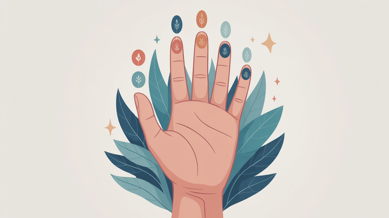 Illustration main avec bagues pour signification des bagues sur les doigts