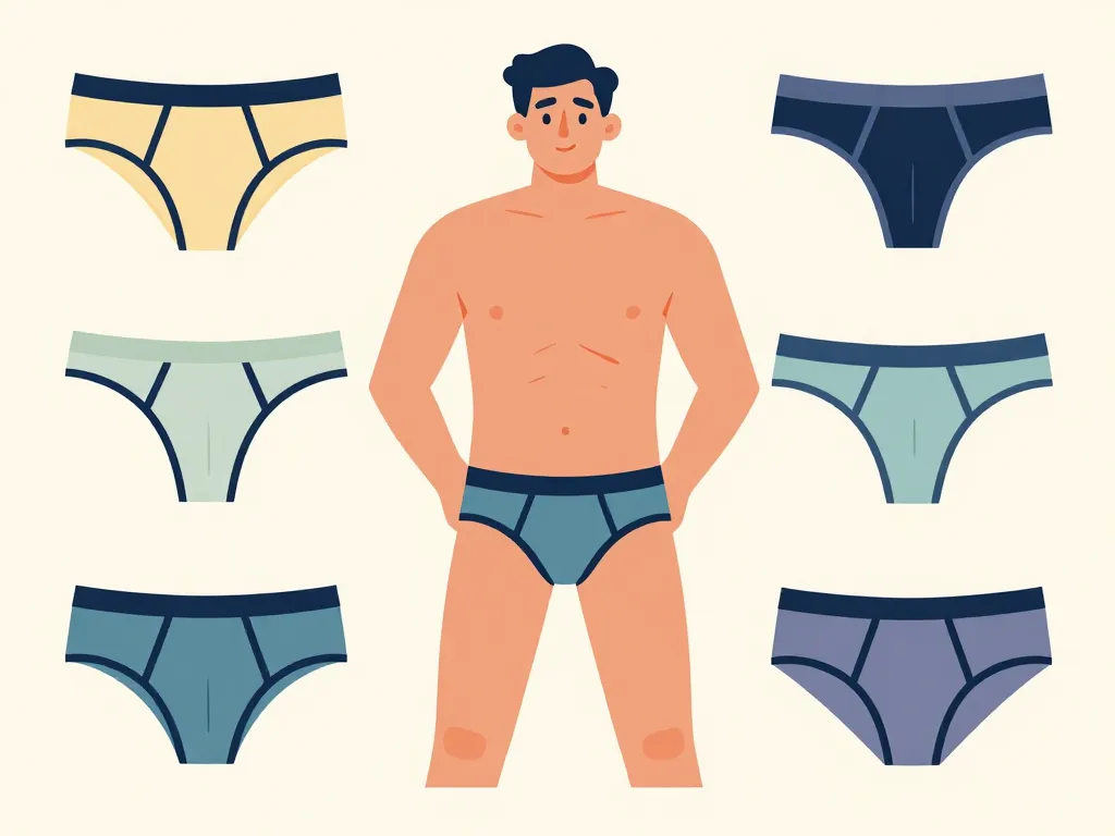 illustration homme essayant slip taille basse homme différentes tailles