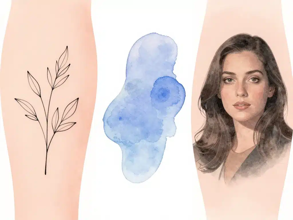 Tatouage deuil styles minimalistes aquarelle portrait