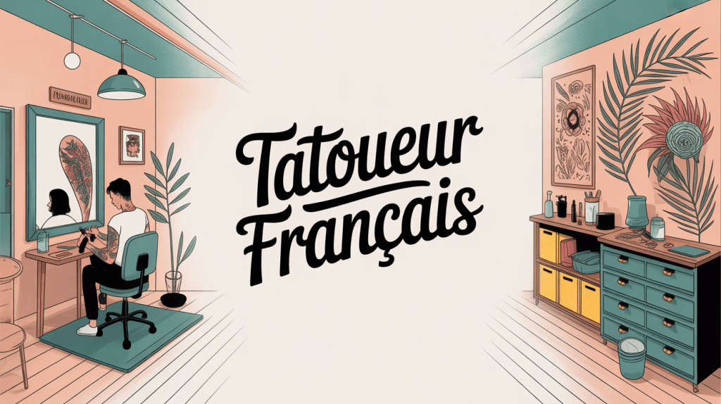 tatoueur français dans un studio moderne ambiance artistique