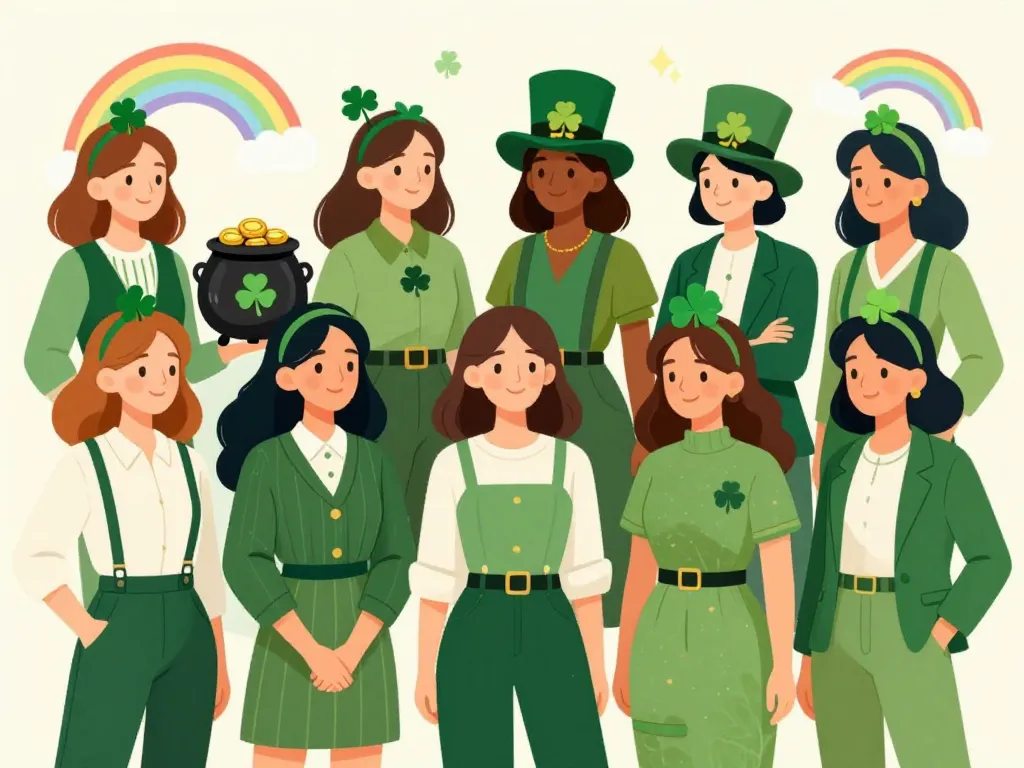 tenue saint patrick femme groupe looks verts accessoires