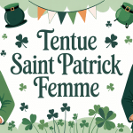 tenue saint patrick femme illustration festive ambiance irlandaise