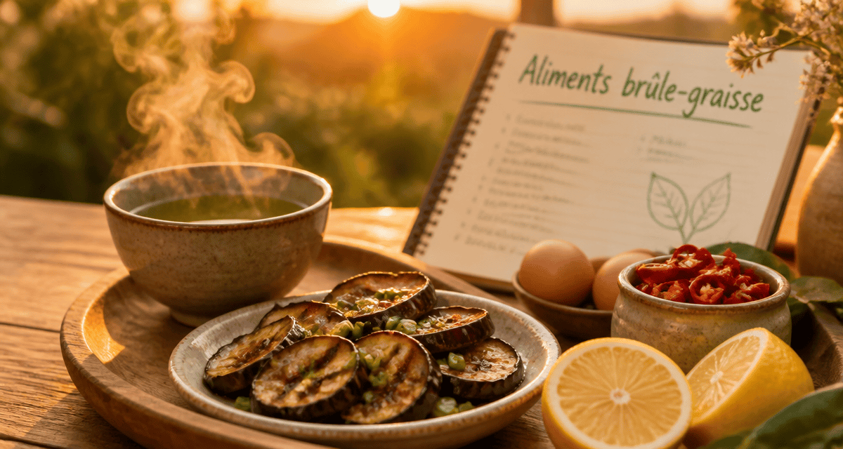 aliments brûle graisse naturels sur table