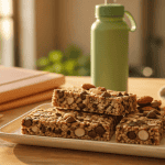 Barres de cereales proteinees maison sur table