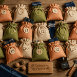 calendrier de l'avent homme slip flat lay festif