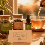 crazy cbd fleurs huiles résines sur table